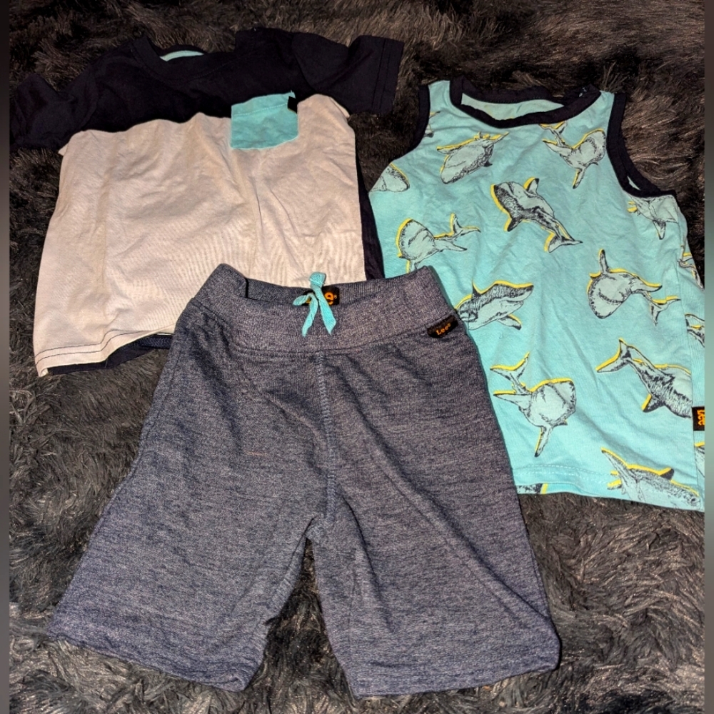 Lee Blue and Yellow Kids T-shirt, Tank Top & Short Set